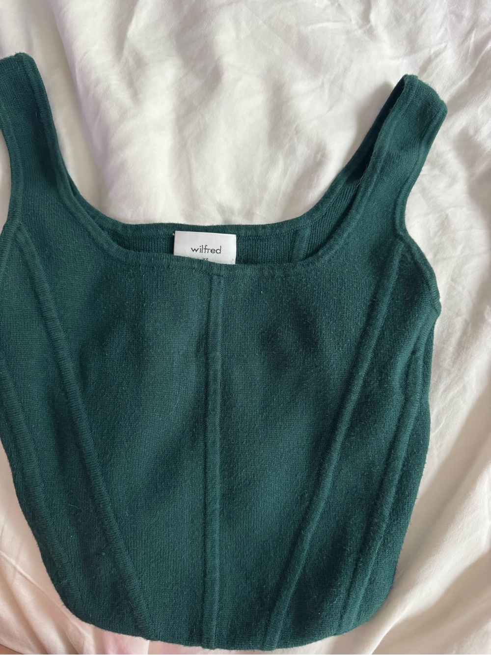 Aritzia Wilfred Teal Ribbed Knit Tank